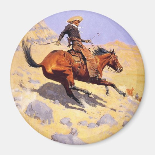 The Cowboy (von Frederic Remington) Magnet (Vorne)