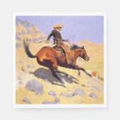 The Cowboy (von Frederic Remington) Serviette (Vorderseite)