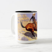 The Cowboy (von Frederic Remington) Zweifarbige Tasse (Vorderseite Links)
