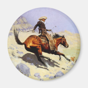 The Cowboy von Remington, Vintage Kavallerie Milit Magnet