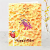 The Crab (21. Juni - 22. Juli) Geburtstag Karte (Gelbe Blume)