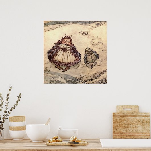 "The Crab and Seiner Mutter" von Arthur Rackham Poster (Küche)