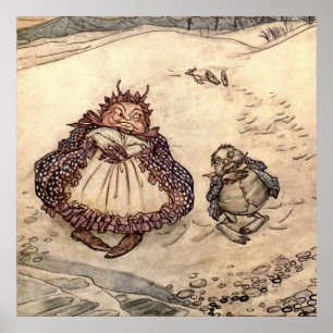 "The Crab and Seiner Mutter" von Arthur Rackham Poster
