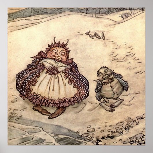 "The Crab and Seiner Mutter" von Arthur Rackham Poster (Vorne)