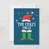 The Crazy Onkel - Matching Family Christmas Elf Dankeskarte (Vorderseite)