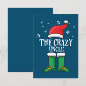 The Crazy Onkel - Matching Family Christmas Elf Dankeskarte (Vorne/Hinten)