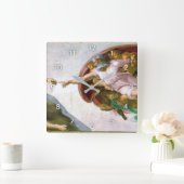 The Creation of Adam, Michelangelo Quadratische Wanduhr (Zuhause)
