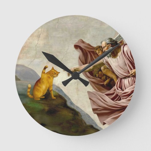 The Creation of Purrfection Runde Wanduhr (Vorderseite)