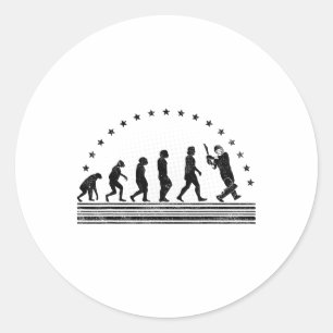 The Cricket Evolution Retro Cricketer Herren Crick Runder Aufkleber