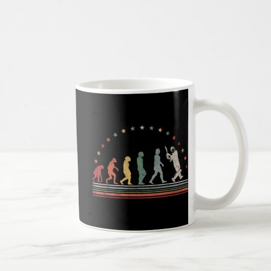 The Cricket Evolution Retro Cricketer Men Cricket Kaffeetasse (Rechts)