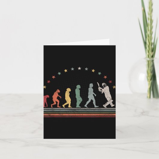 The Cricket Evolution Retro Cricketer Men Cricket Karte (Vorderseite)