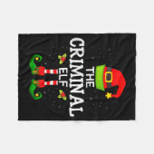 The Criminal Elf Christmas Family Matching Pajama  Fleecedecke (Vorderseite (Horizontal))