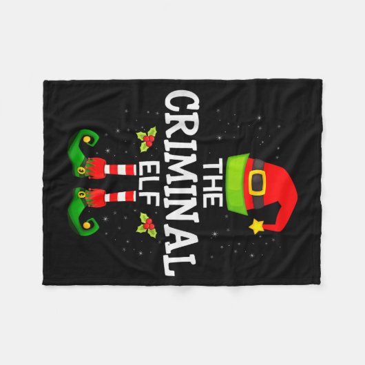 The Criminal Elf Christmas Family Matching Pajama  Fleecedecke (Vorderseite (Horizontal))