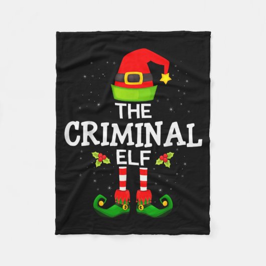 The Criminal Elf Christmas Family Matching Pajama  Fleecedecke (Vorderseite)
