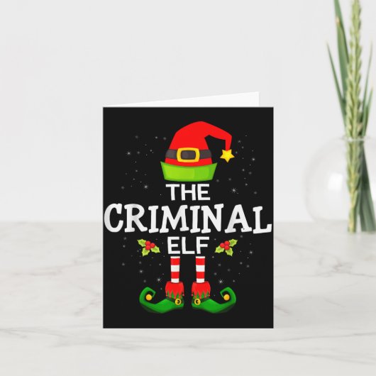 The Criminal Elf Christmas Family Matching Pajama Karte (Vorderseite)
