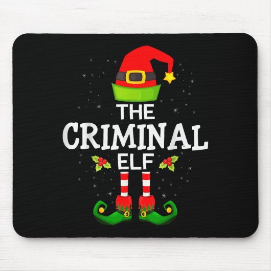 The Criminal Elf Christmas Family Matching Pajama  Mousepad (Vorne)