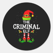 The Criminal Elf Christmas Family Matching Pajama Runder Aufkleber (Vorderseite)