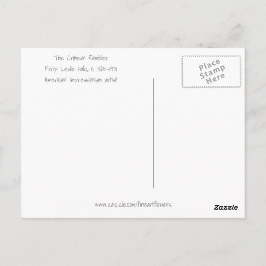The Crimson Rambler Philip Hale Fine Art Postkarte (Rückseite)