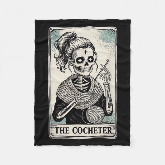 The Crocheter Tarot Card Funny Yarn Design Fleecedecke (Vorderseite)