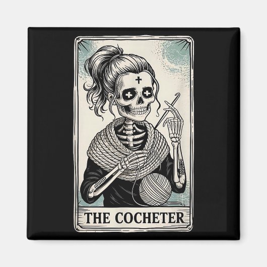 The Crocheter Tarot Card Funny Yarn Design Magnet (Vorne)