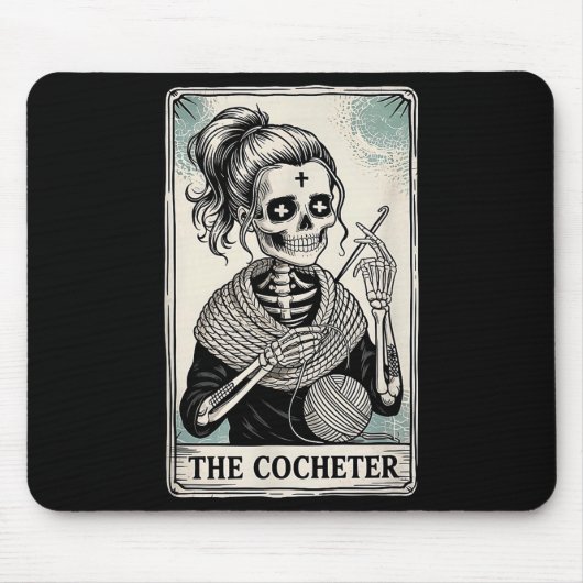 The Crocheter Tarot Card Funny Yarn Design Mousepad (Vorne)