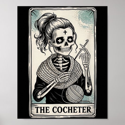 The Crocheter Tarot Card Funny Yarn Design Poster (Vorne)