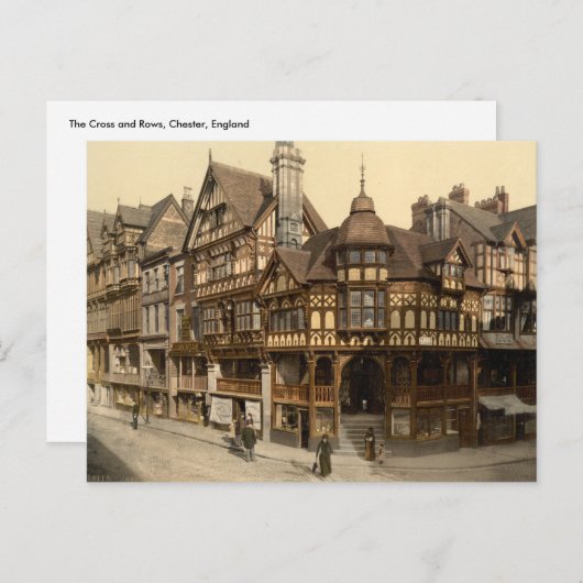 The Cross and Rows, Chester, Cheshire, England Postkarte (Vorne/Hinten)