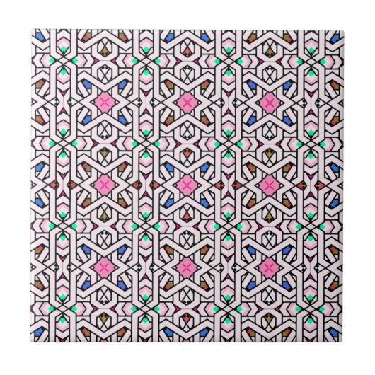 The Cross Stars in Colorful Seamless Pattern Fliese (Vorderseite)