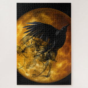 The Crow and Moon Jigsaw Puzzle 1014 Stk.