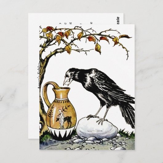 The Crow and Pitcher Postcard Postkarte (Vorne/Hinten)