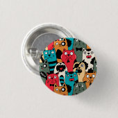 The crowd of cats button (Vorne & Hinten)