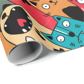 The crowd of cats geschenkpapier (Rolleneckpunkt)