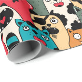 The crowd of cats geschenkpapier (Rolleneckpunkt)
