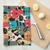 The crowd of cats geschirrtuch (Viertel Falte)