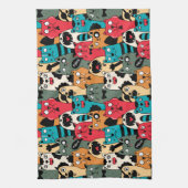 The crowd of cats geschirrtuch (Vertikal)