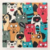 The crowd of cats glasuntersetzer (Vorderseite)