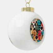 The crowd of cats keramik Kugel-Ornament (Links)