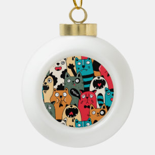The crowd of cats keramik Kugel-Ornament