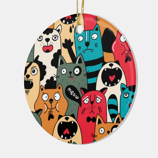 The crowd of cats keramik ornament (Links)