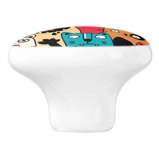 The crowd of cats keramikknauf (Seitenansicht)