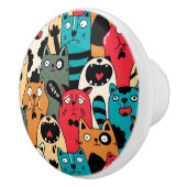 The crowd of cats keramikknauf (Rechts)