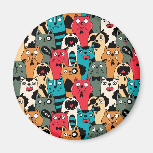 The crowd of cats magnet (Vorne)