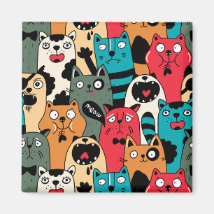 The crowd of cats magnet