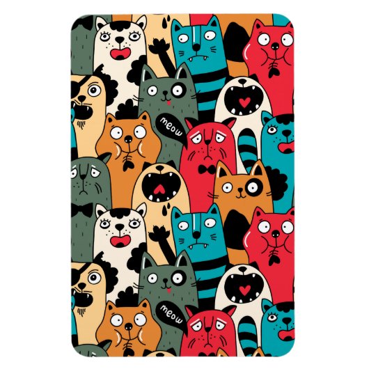 The crowd of cats magnet (Vertikal)