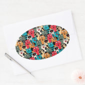 The crowd of cats ovaler aufkleber (Umschlag)