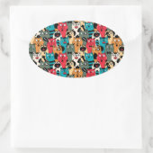 The crowd of cats ovaler aufkleber (Tasche)