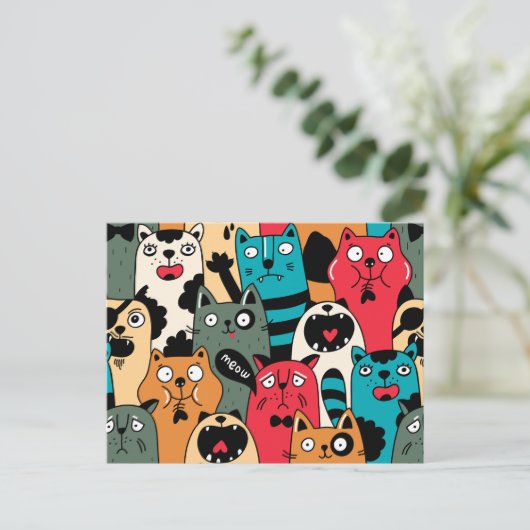 The crowd of cats postkarte (Stehend Vorderseite)