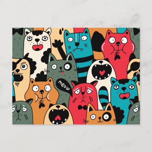 The crowd of cats postkarte (Vorderseite)