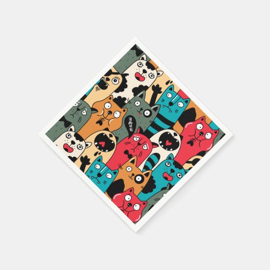 The crowd of cats serviette (Ecke)