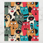The crowd of cats weinetikett (Einzelnes Label)